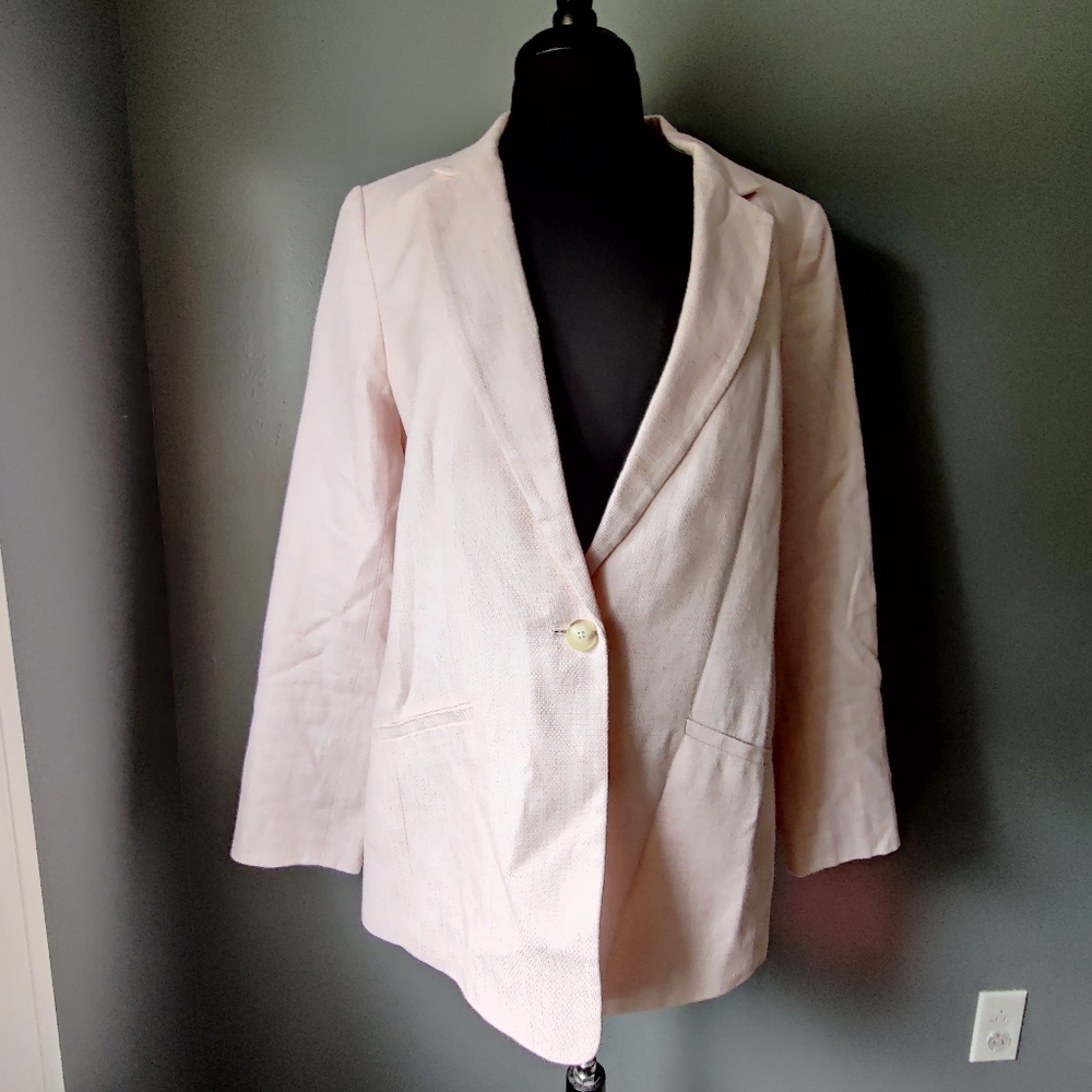 Talbots Soft Pink Linen Blend Blazer